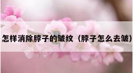 怎样消除脖子的皱纹（脖子怎么去皱）