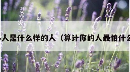 小人是什么样的人（算计你的人最怕什么）