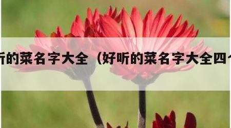 好听的菜名字大全（好听的菜名字大全四个字）