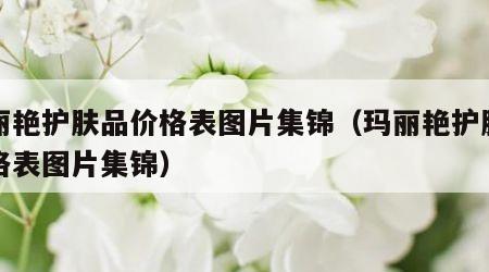 玛丽艳护肤品价格表图片集锦（玛丽艳护肤品价格表图片集锦）