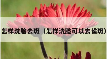 怎样洗脸去斑(怎样洗脸可以去雀斑)