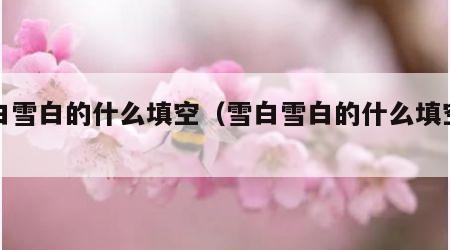 雪白雪白的什么填空（雪白雪白的什么填空水果）