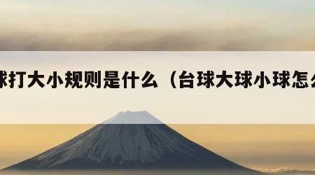 台球打大小规则是什么（台球大球小球怎么分）