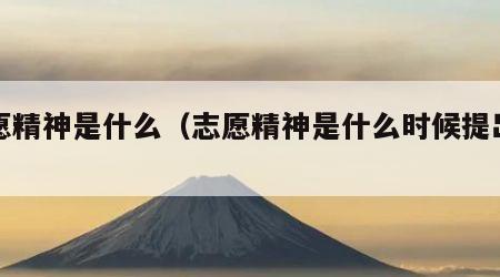 志愿精神是什么（志愿精神是什么时候提出的）