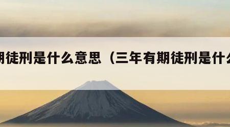 有期徒刑是什么意思（三年有期徒刑是什么意思）