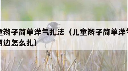 儿童辫子简单洋气扎法（儿童辫子简单洋气扎法两边怎么扎）