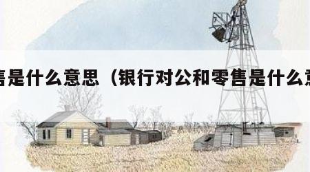 零售是什么意思（银行对公和零售是什么意思）